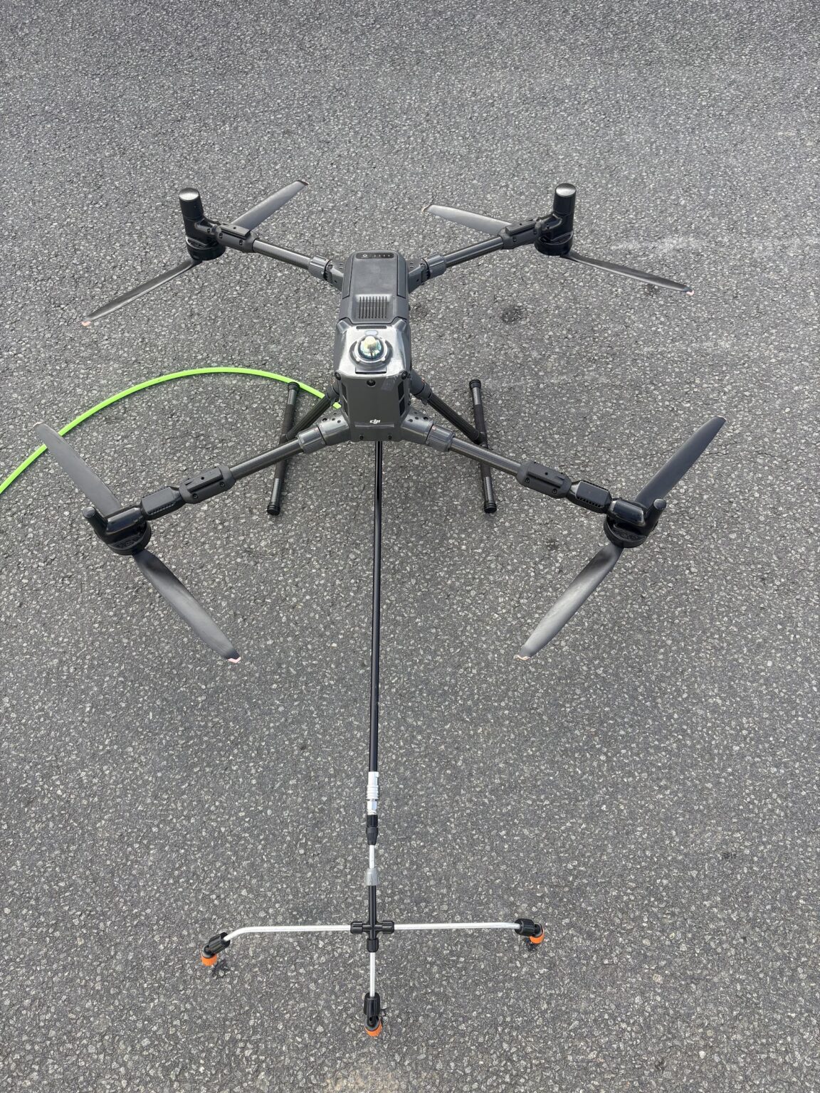 Drone de pulvérisation vu du dessus